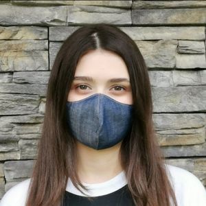 DENIM PRINT REVERSIBLE 2 FOR 1 FACE MASK